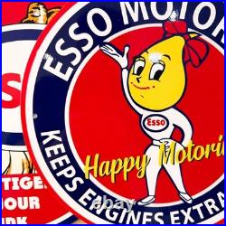 Esso Motor Oil Vintage Metal Sign Set of 3 30 cm / 11.8 Petrol Decor