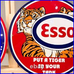 Esso Motor Oil Vintage Metal Sign Set of 3 30 cm / 11.8 Petrol Decor
