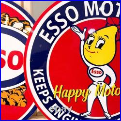 Esso Motor Oil Vintage Metal Sign Set of 3 30 cm / 11.8 Petrol Decor