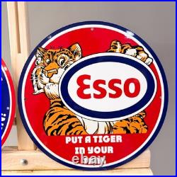 Esso Motor Oil Vintage Metal Sign Set of 3 30 cm / 11.8 Petrol Decor
