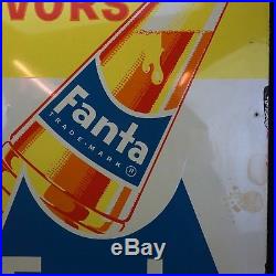 FANTA SODA COLA SIGN Rare Vintage Original Large Metal 20 X 28 not Pepsi or Coke