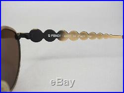 FENDI gold bronze brown FS 112 sunglasses vintage oval zodiac signs antique