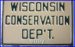 FUR FARM Embossed Metal Sign Licensed by Wisconsin Conservation Dep't. VINTAGE