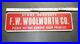 F_W_WOOLWORTH_Rare_VINTAGE_METAL_ORIG_DOUBLE_SIDED_ADVERTISING_SIGN_14_INCHES_01_ew