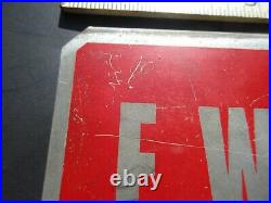 F. W. WOOLWORTH Rare VINTAGE METAL ORIG DOUBLE SIDED ADVERTISING SIGN 14 INCHES