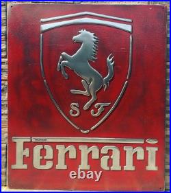 Ferrari Inspired Vintage Cast Metal Sign Handmade