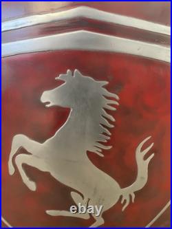 Ferrari Metal Sign Hand Cast Aluminum Relief Wall Art Vintage 30x33