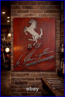 Ferrari Vintage Garage Metal Sign 20x24 Handmade Cast Aluminum Relief