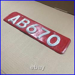 Fiji taxi license plate AB 670 1950s 1960s white on red
