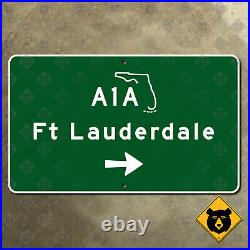 Florida Ft. Lauderdale state route A1A highway road sign beach 1961 35x21