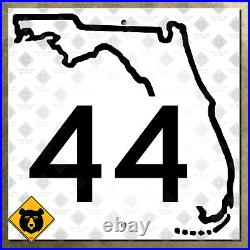 Florida State Road 44 highway marker 1948 Crystal River Inverness Wildwood 16x16