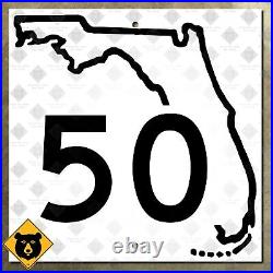 Florida State Road 50 highway route sign 1948 Orlando Ocoee Winter Garden 16x16