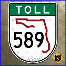 Florida State Road 589 highway marker sign Tampa Spring Hill outline toll 16x20