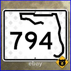 Florida State Road 794 highway route marker sign Boca Raton Yamato 1945 20x16