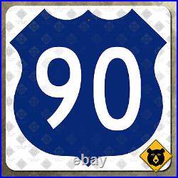 Florida US Route 90 highway road sign blue 1956 12x12 Jacksonville Tallahassee