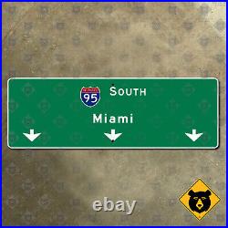 Florida interstate 95 south Miami freeway overhead highway guide sign 2009 21x7