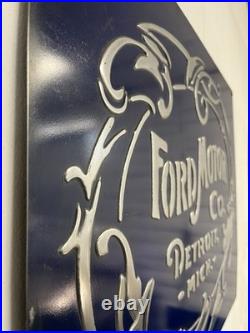Ford Metal Sign Hand Cast Aluminum Relief Wall Art 20x24 Vintage