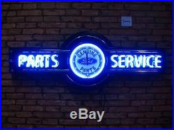 Ford Mustang Neon Sign! Metal Vintage Parts And Service Dealership Sign