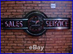 Ford Mustang Neon Sign! Metal Vintage Parts And Service Dealership Sign