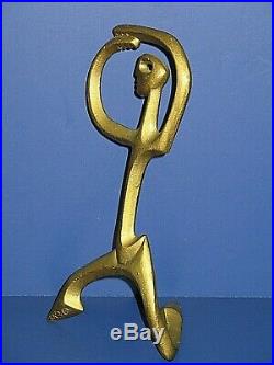 Frederic Weinberg Vtg 50's Brass Sculpture Figure MID Century Modern Signed