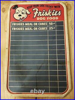Friskies Dog Food Metal Sign Stout Sign Vintage Original
