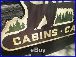 GRUMPY GRIZZLY CABINS CANOE Metal DISPLAY SIGN vintage look Outdoors look Large