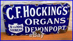 G. F. Hockings musical enamel sign early advertising mancave decor metal vintage