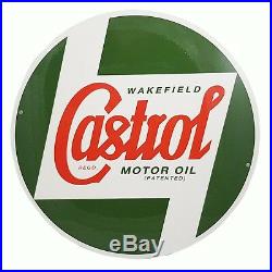 Genuine Classic Vintage Castrol Round Metal Sign (40cm Diameter) STR587