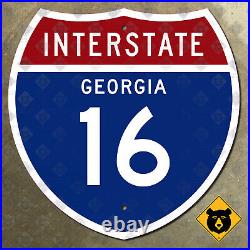 Georgia Interstate 16 route marker highway 1957 road sign Macon Savannah 12x12
