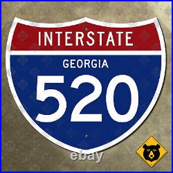 Georgia Interstate 520 route marker highway road sign Augusta 1961 12x10