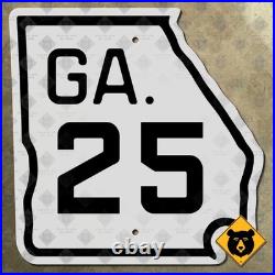 Georgia State Route 25 highway road sign 1940 Brunswick Savannah 12x12