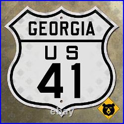Georgia US Route 41 marker 1926 highway sign Atlanta Macon Dalton Valdosta 12x12