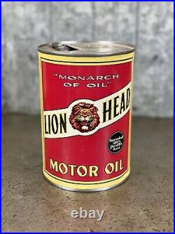 Gilmore Lion Head Oil Can Metal Vintage Graphic Motor Gas Sign Los Angeles CA