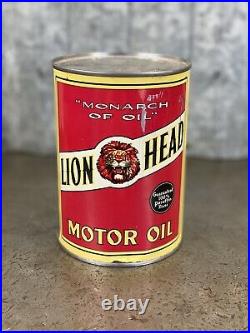 Gilmore Lion Head Oil Can Metal Vintage Graphic Motor Gas Sign Los Angeles CA