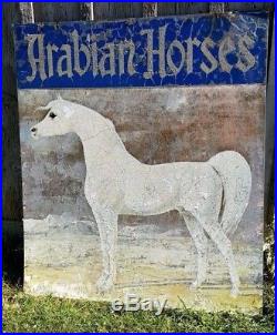 Gladys Edward Brown White Arabian horse double sided HUGE outdoor Sign VINTAGE