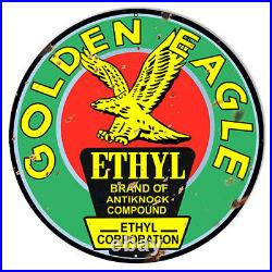 Golden Eagle Gasoline Reproduction Vintage Metal Sign 30x30 Round