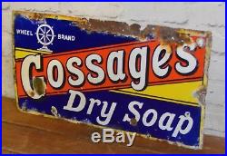 Gossages' soap enamel sign advertising mancave garage metal vintage retro kitche
