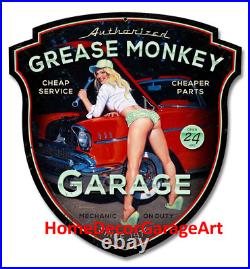 Grease Monkey Garage, Flat Metal Sign, Vintage Style Garage Art Grease Monkey Garage, Flat Metal Sign, Vintage Style Garage Art