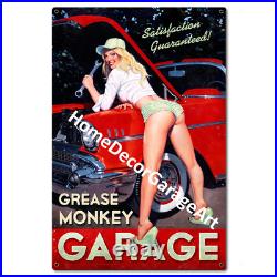Grease Monkey Garage, Flat Metal Sign, Vintage Style Garage Art Grease Monkey Garage, Flat Metal Sign, Vintage Style Garage Art