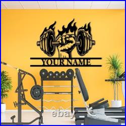 Gym Metal Sign, Personalized Home Gym Sign, Custom Gym monogram, Metal Wall Art