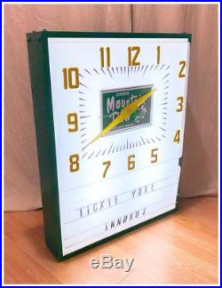 HUGE Mountain Dew Soda Vintage Metal Box Light-Up Clock Sign Hillbilly Drink