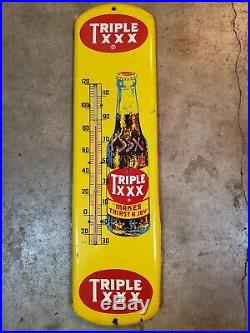 HUGE VINTAGE TRIPLE XXX ROOTBEER SODA POP METAL THERMOMETER Gas Station oil
