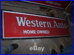 HUGE metal sign Western Auto Associate Store Home Owned Burdick Chicago old vtg