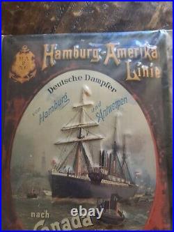 Hamburg-Amerika Linie Vintage Metal Sign
