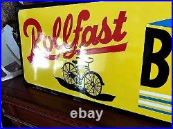Hand Painted Vintage Oldschool Metal Rollfast Bike Bicycle Service Shop Sign Art