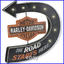 Harley Davidson LED Marquee Pub Sign Steel Vintage Series 18 W x 2 D x 18 H