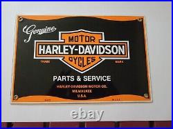 Harley Davidson Vintage Metal /Porcelain Sign 12x8