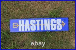 Hastings Metal Rack Sign Vintage Metal 22 x 5 Advertising