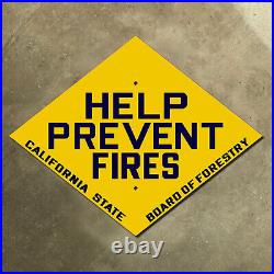 Help Prevent Fires California Forestry 1913 CSAA road sign auto club diamond 29