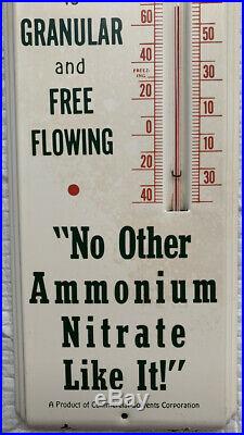 Hi-D Fertilizer Vintage Advertising Sign Thermometer Tin Metal Graphics Farm
